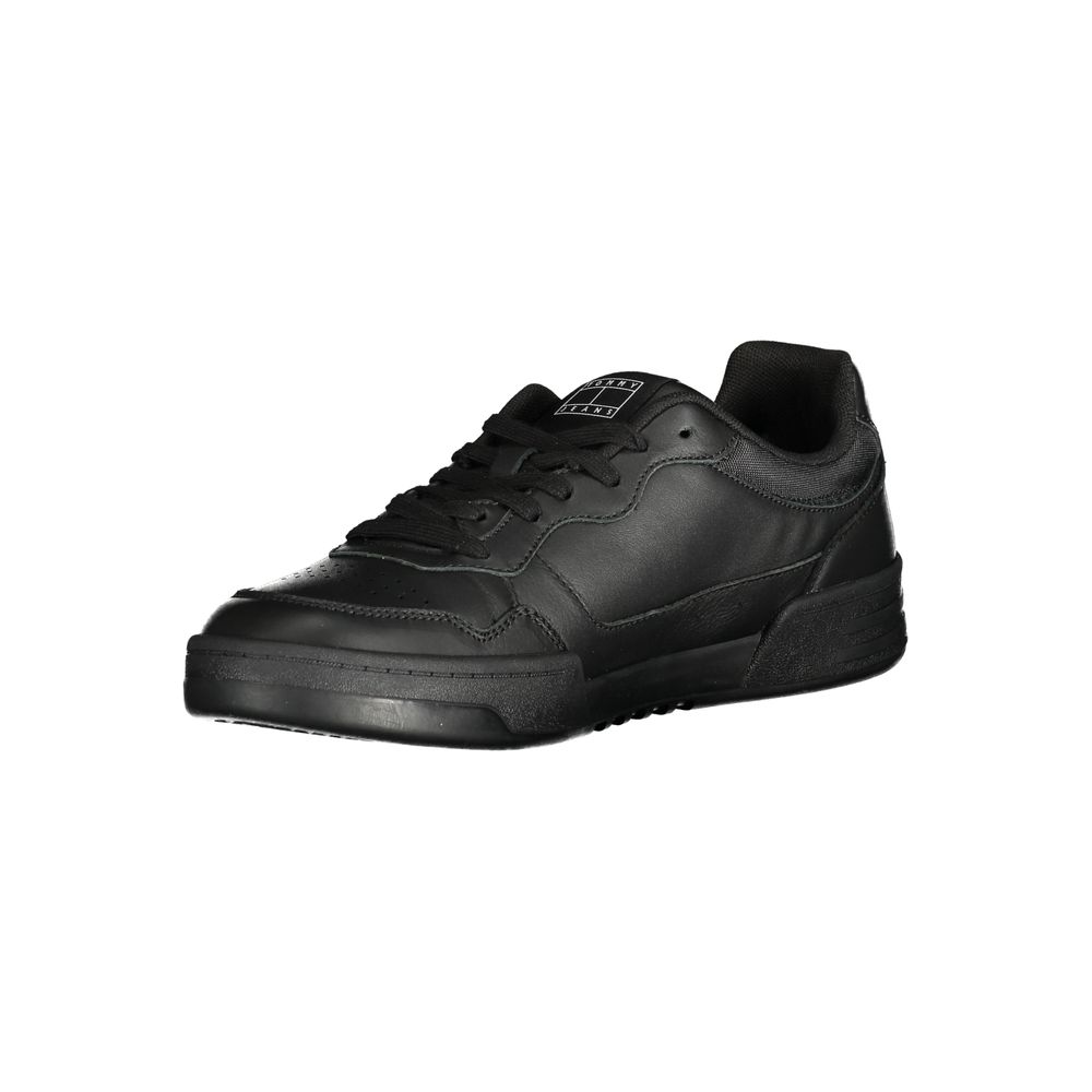 Tommy Hilfiger Black Polyurethane Men's Sneakers