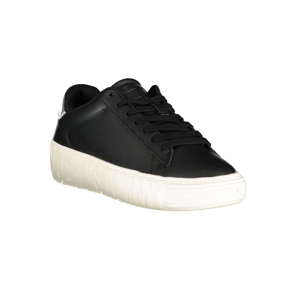 Tommy Hilfiger Black Genuine Leather Sneaker