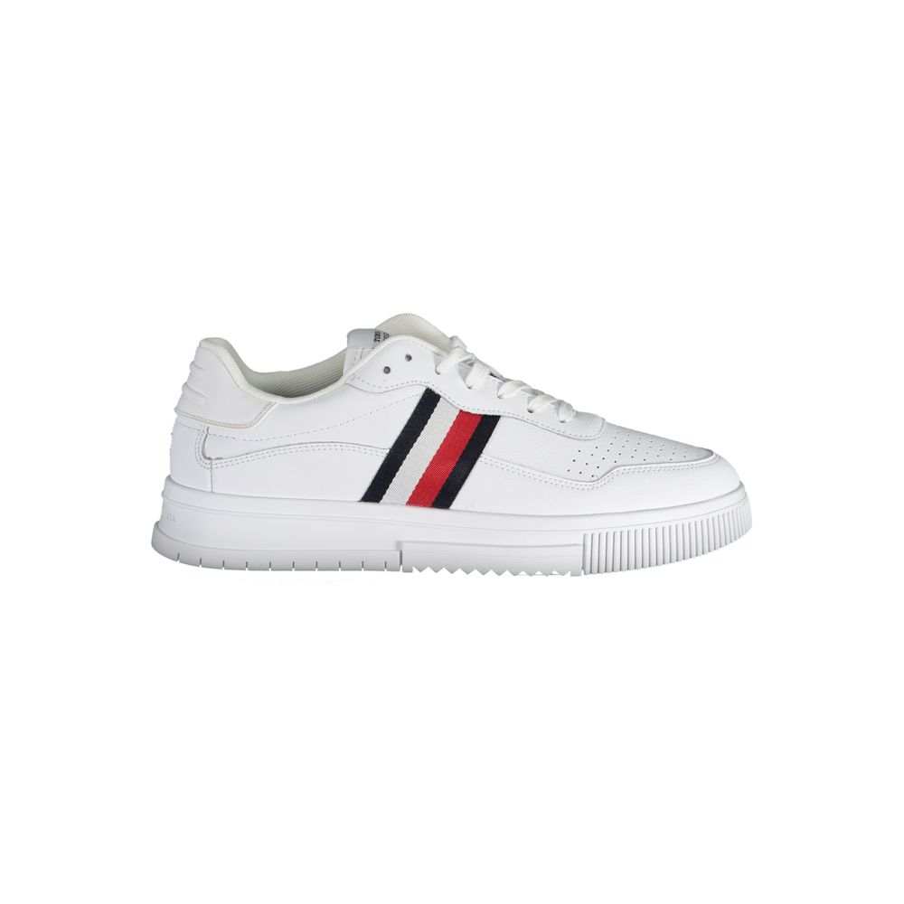 Tommy Hilfiger Men's White Leather Sneakers