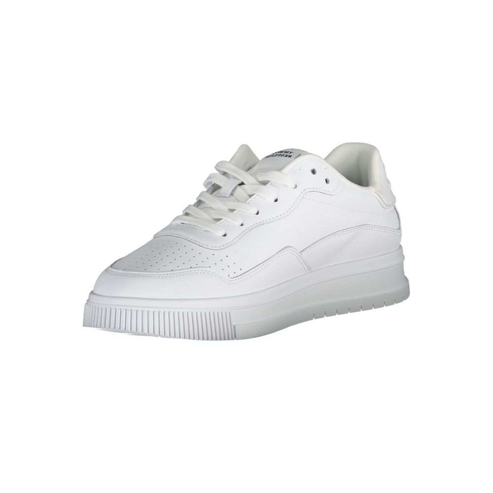 Tommy Hilfiger Men's White Leather Sneakers