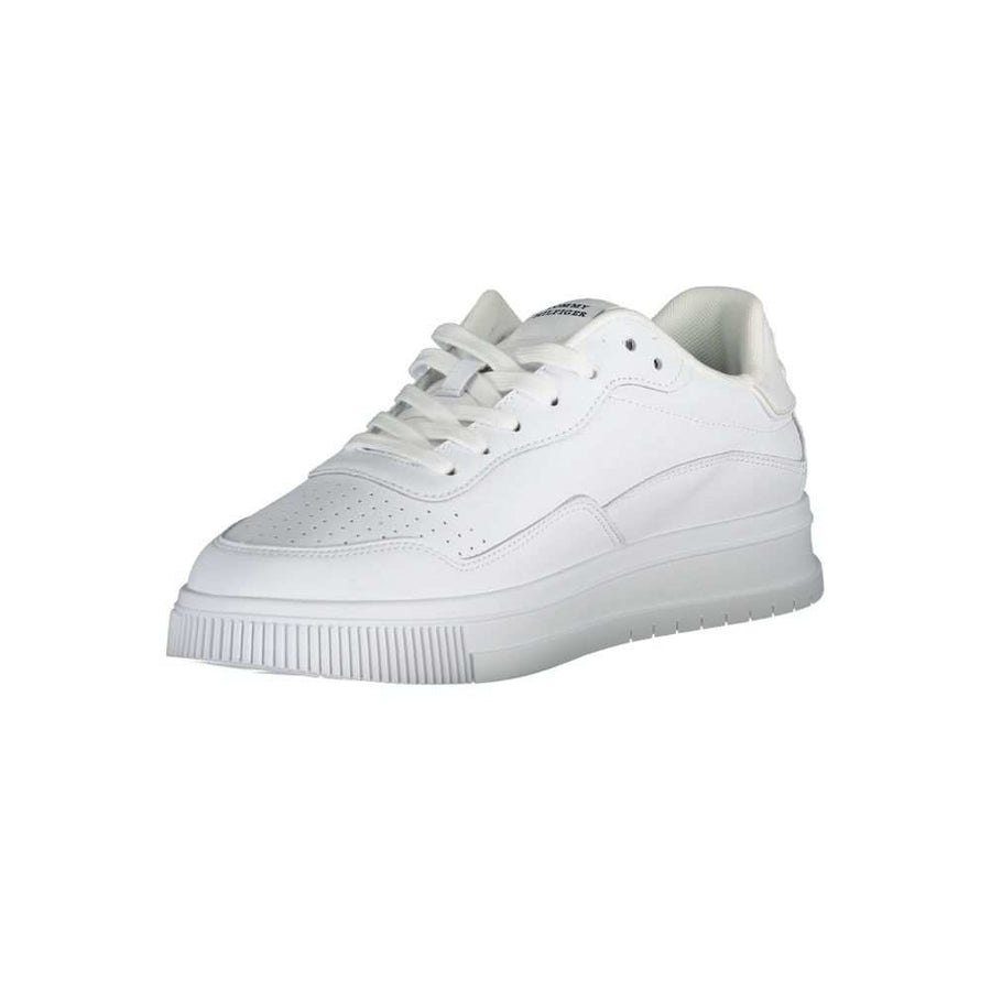 Tommy Hilfiger Men's White Leather Sneakers