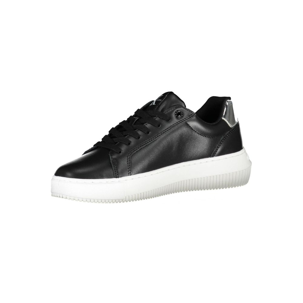 Calvin Klein Schwarzes Leder Damen Sneaker