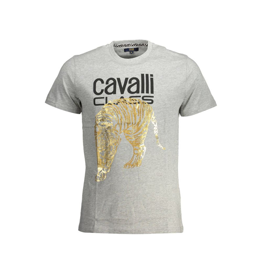 Cavalli Class Men's Grey Cotton T-Shirt