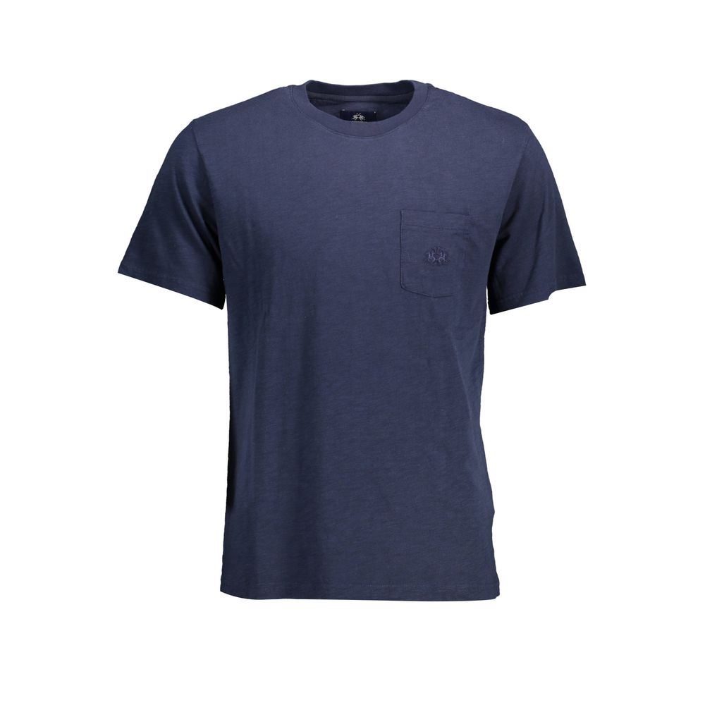 La Martina Blaues Baumwoll-T-Shirt für Herren