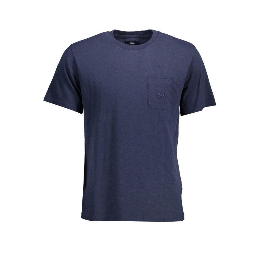 La Martina Blaues Baumwoll-T-Shirt für Herren