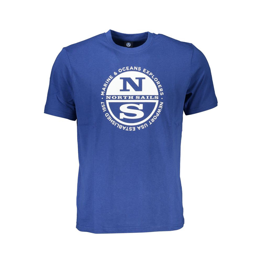 North Sails Blu Baumwoll-T-Shirt für Herren
