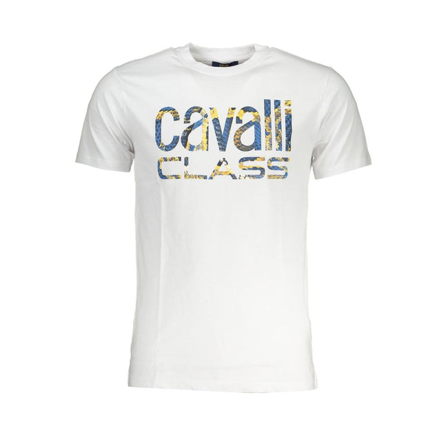 Cavalli Class Bianco Baumwoll-T-Shirt für Herren