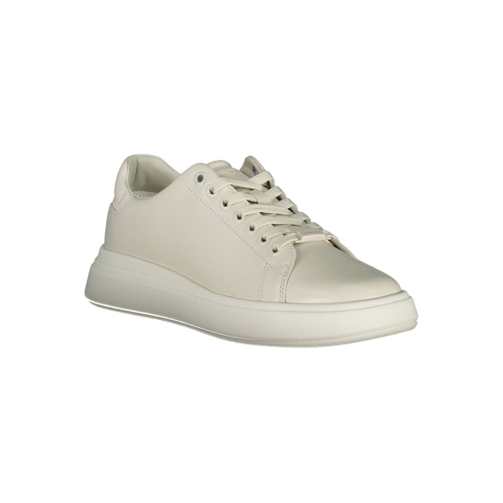 Calvin Klein Beige Genuine Leather Sneaker