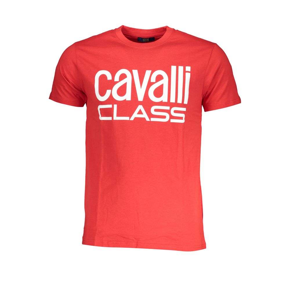 Men's Cavalli Class Red Cotton T-Shirt