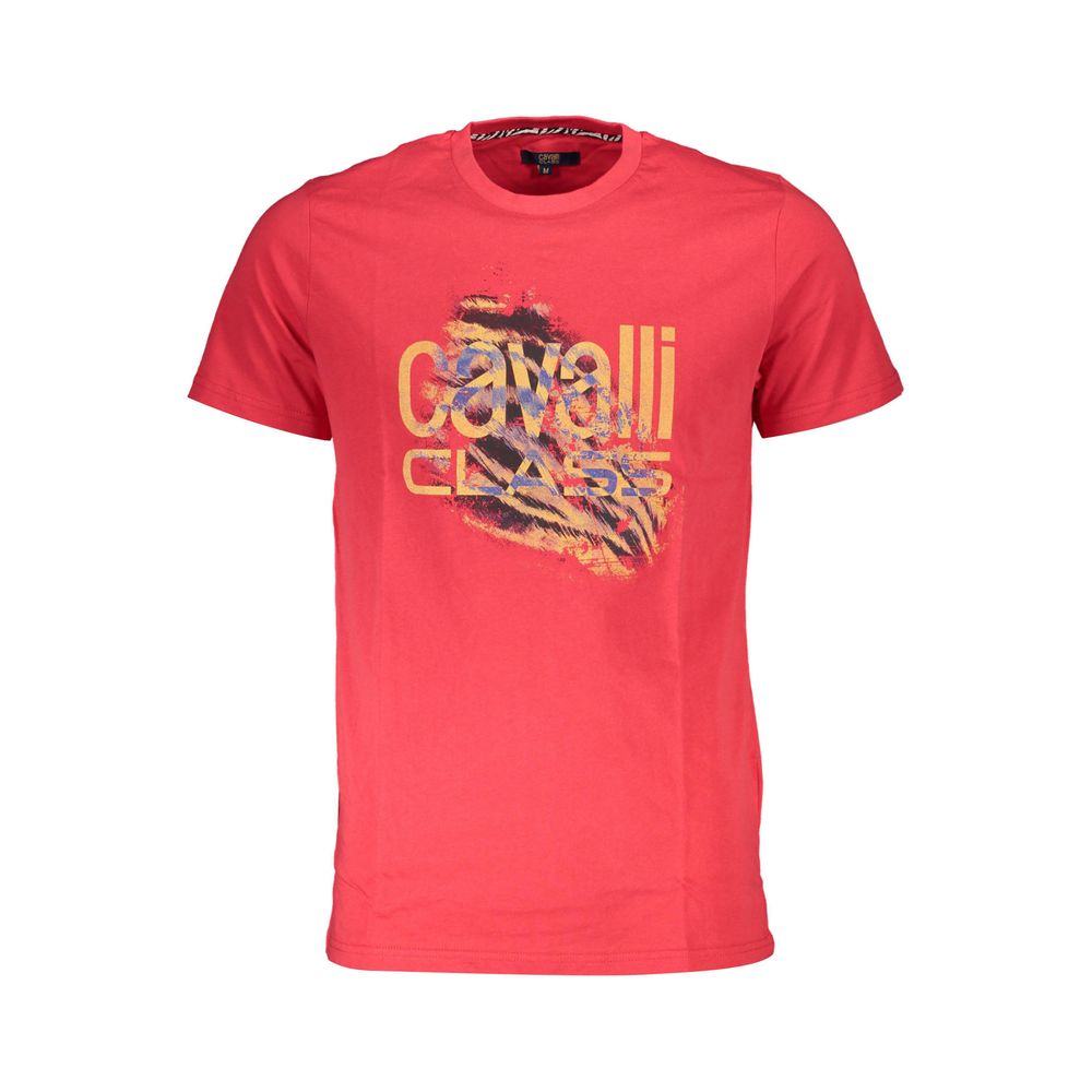 Men's Cavalli Class Red Cotton T-Shirt