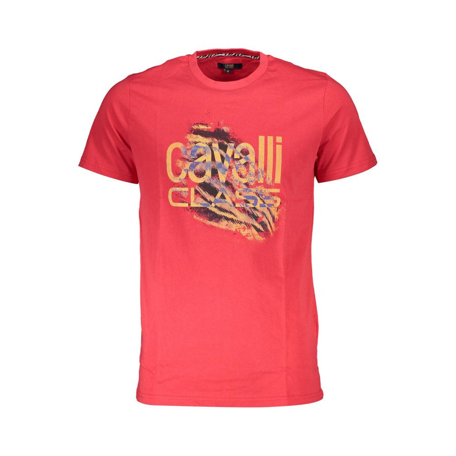 Men's Cavalli Class Red Cotton T-Shirt