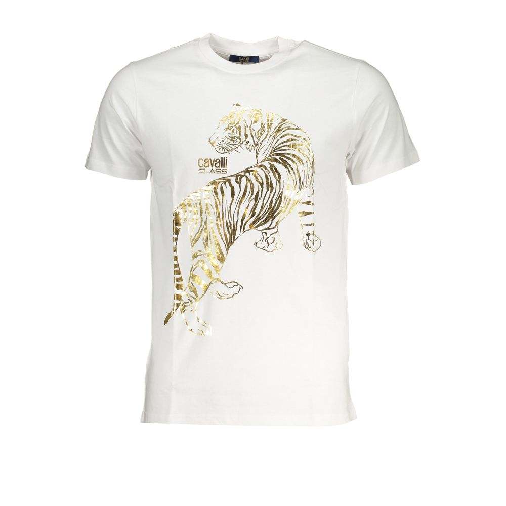 Cavalli Class Men's White Cotton T-Shirt