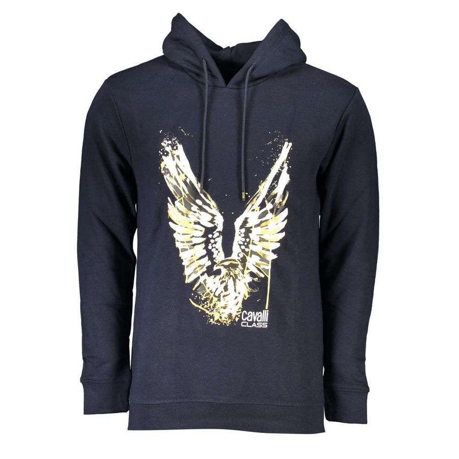 Cavalli Class Blauer Baumwollpullover für Herren