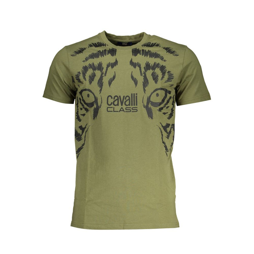 Cavalli Class Verde Baumwoll-T-Shirt für Herren