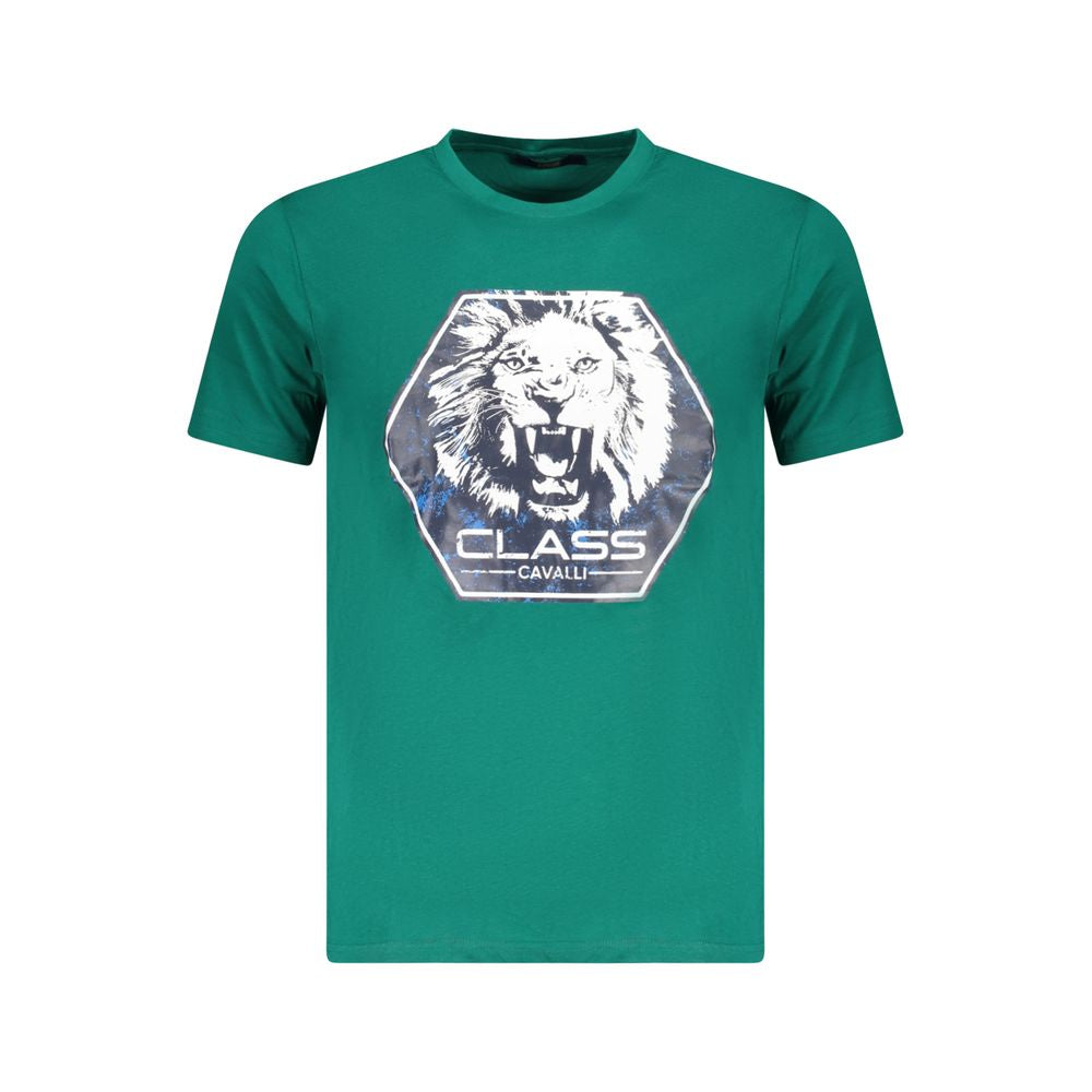 Cavalli Class Men's Green Cotton T-Shirt