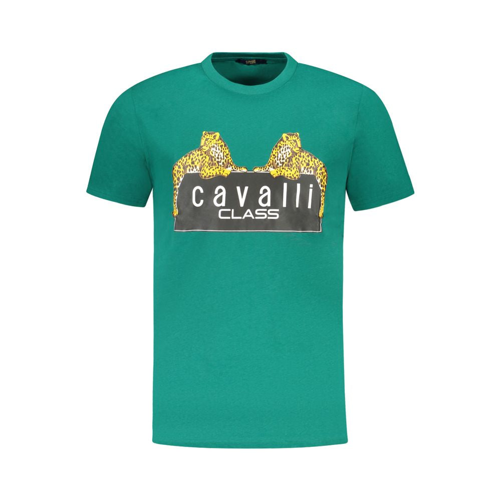 Cavalli Class Verde Baumwoll-T-Shirt für Herren