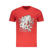 Cavalli Class Rotes Baumwoll-T-Shirt für Herren