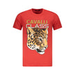 Cavalli Class Rotes Baumwoll-T-Shirt für Herren
