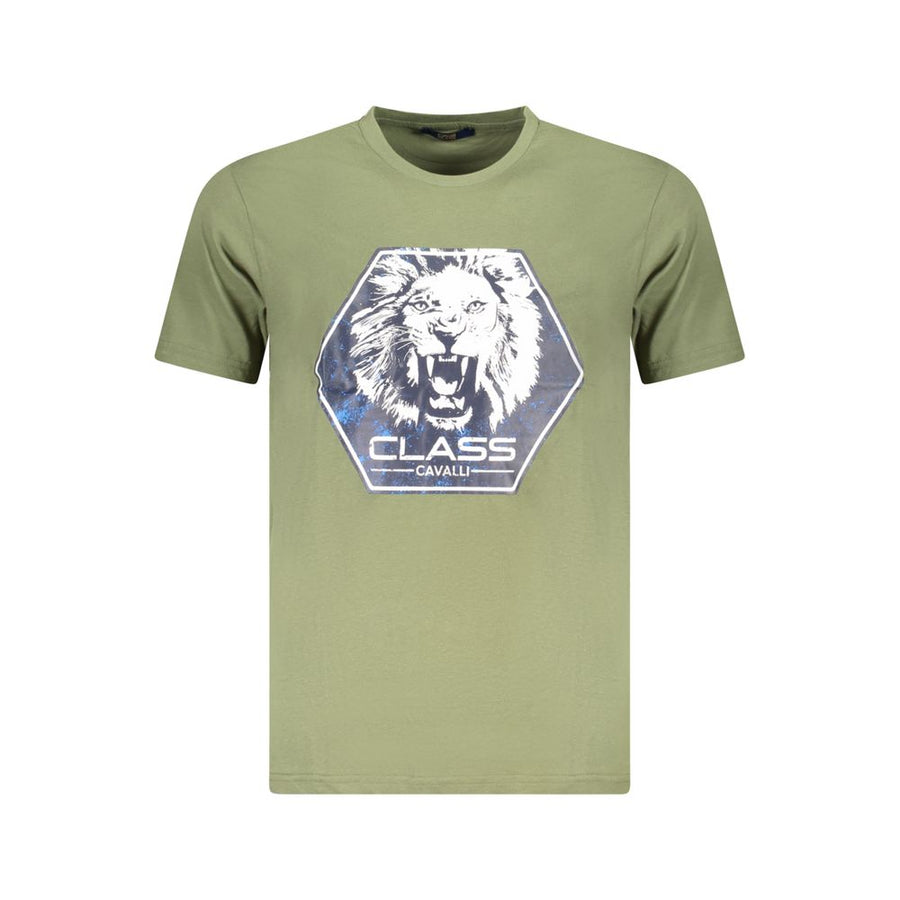 Cavalli Class Men's Green Cotton T-Shirt