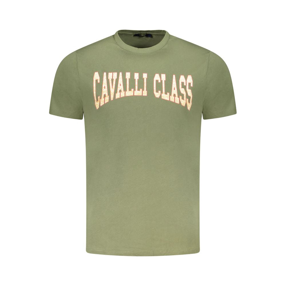 Cavalli Class Men's Green Cotton T-Shirt