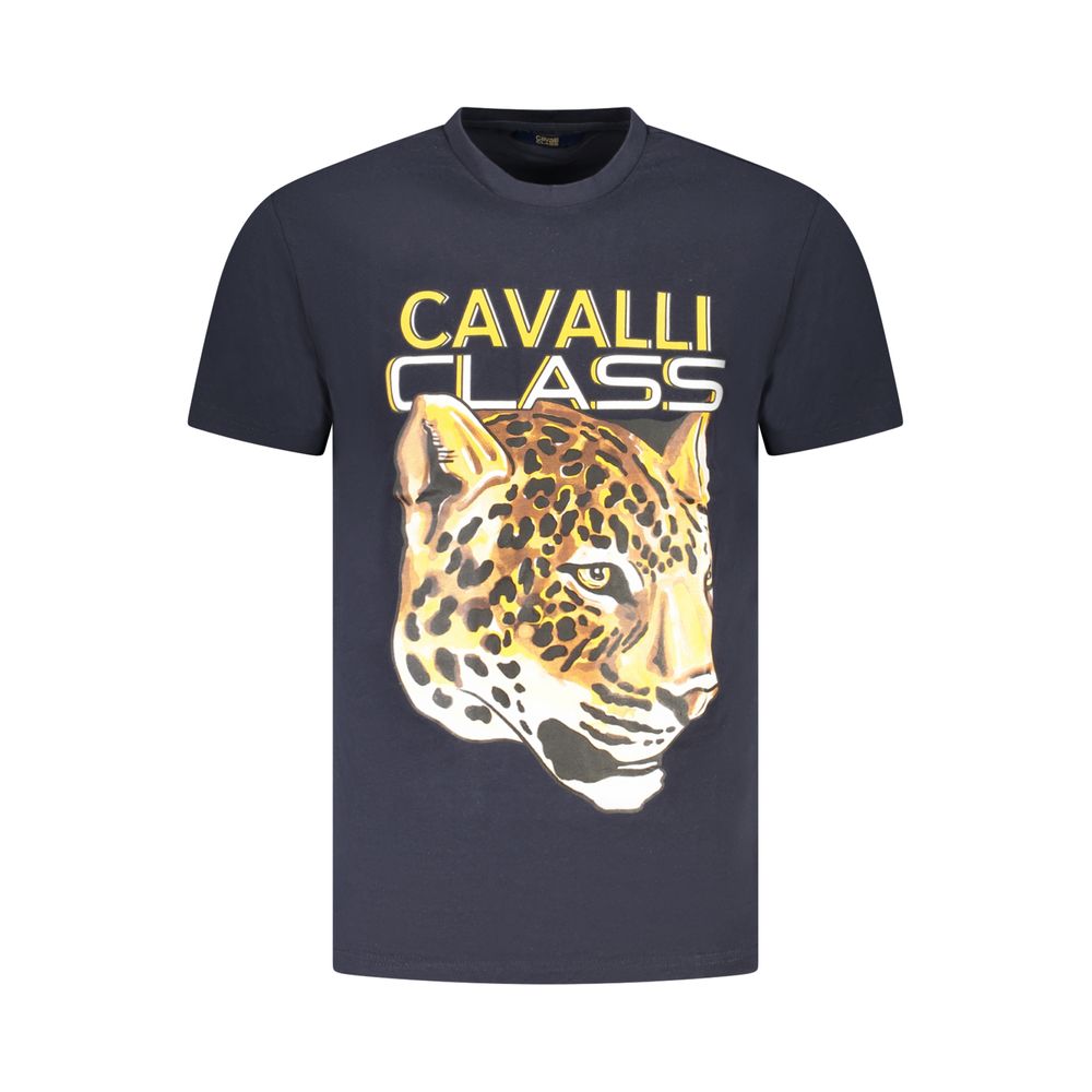 Cavalli Class Blu Baumwoll-T-Shirt für Herren