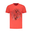 Cavalli Class Rotes Baumwoll-T-Shirt für Herren