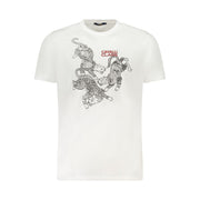 Cavalli Class weißes Baumwoll-T-Shirt für Herren mit Rundhalsausschnitt und Logo-Print