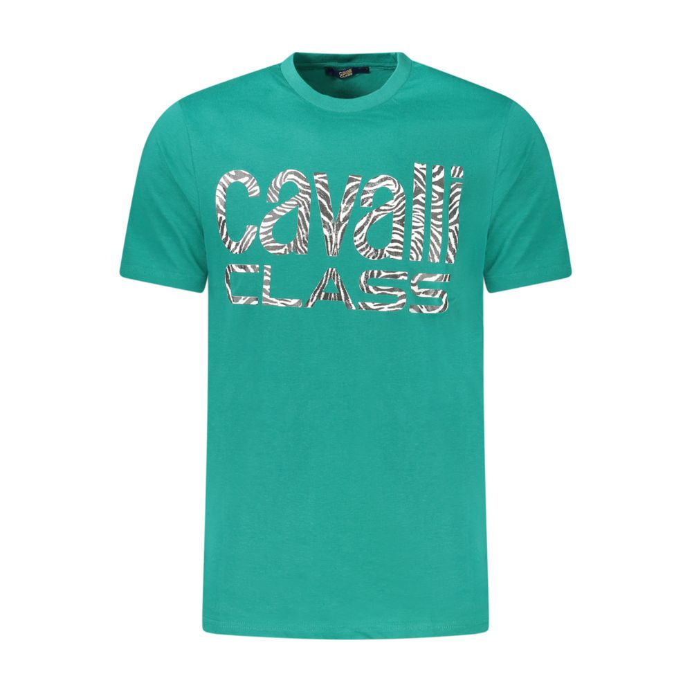 Cavalli Class Men's Green Cotton T-Shirt