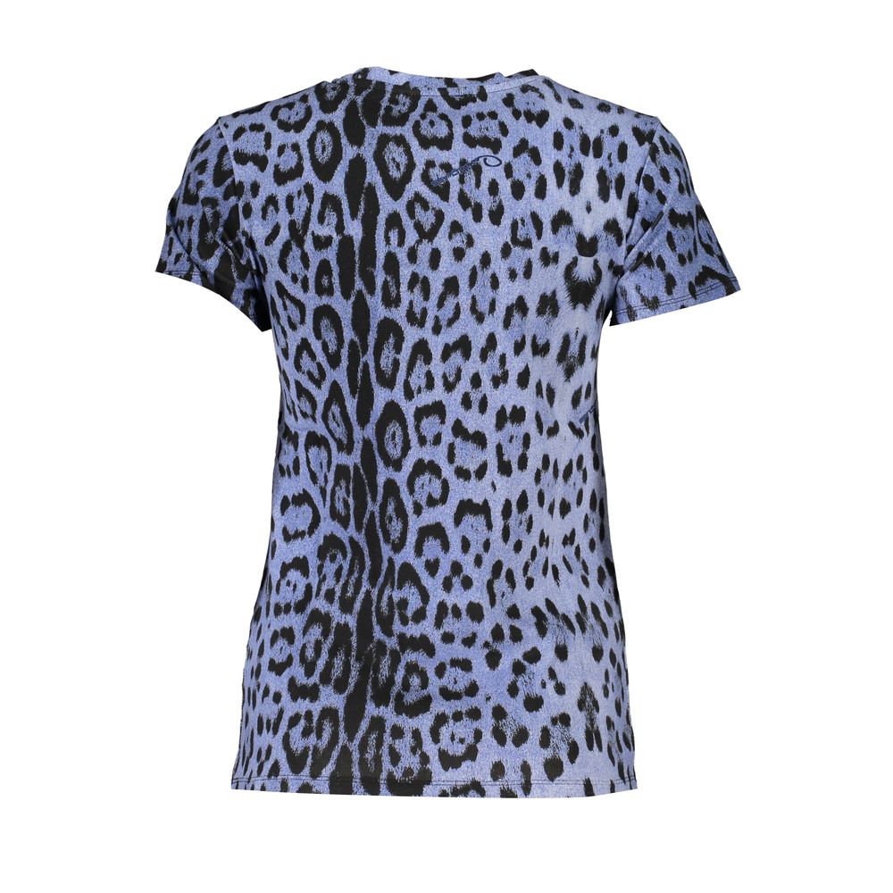 Cavalli Class Azzurro Baumwoll-T-Shirt für Damen