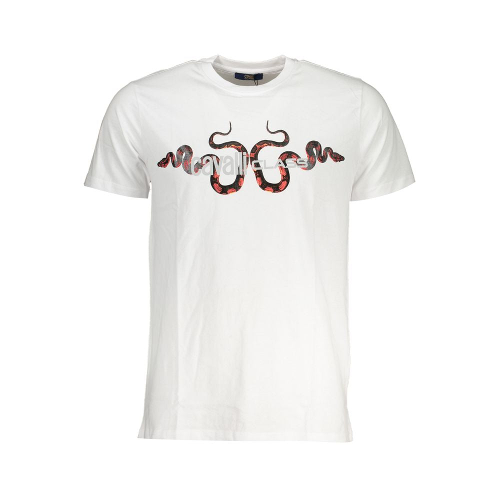 Cavalli Class Weißes Baumwoll-T-Shirt für Herren