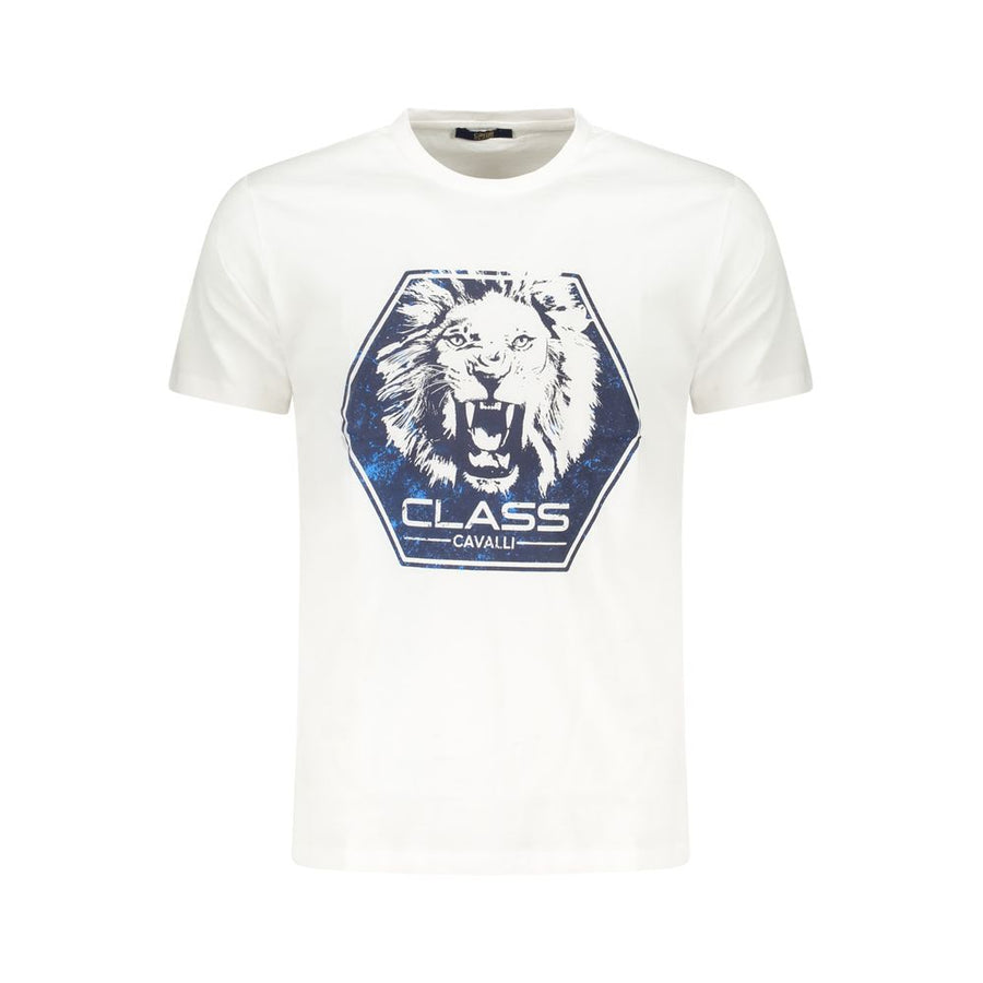 Cavalli Class Men's White Cotton T-Shirt