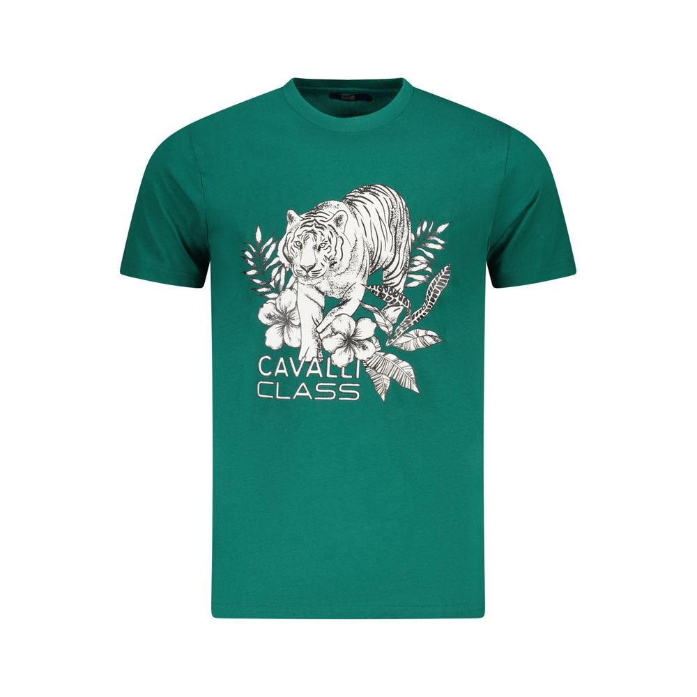 Cavalli Class Men's Green Cotton T-Shirt