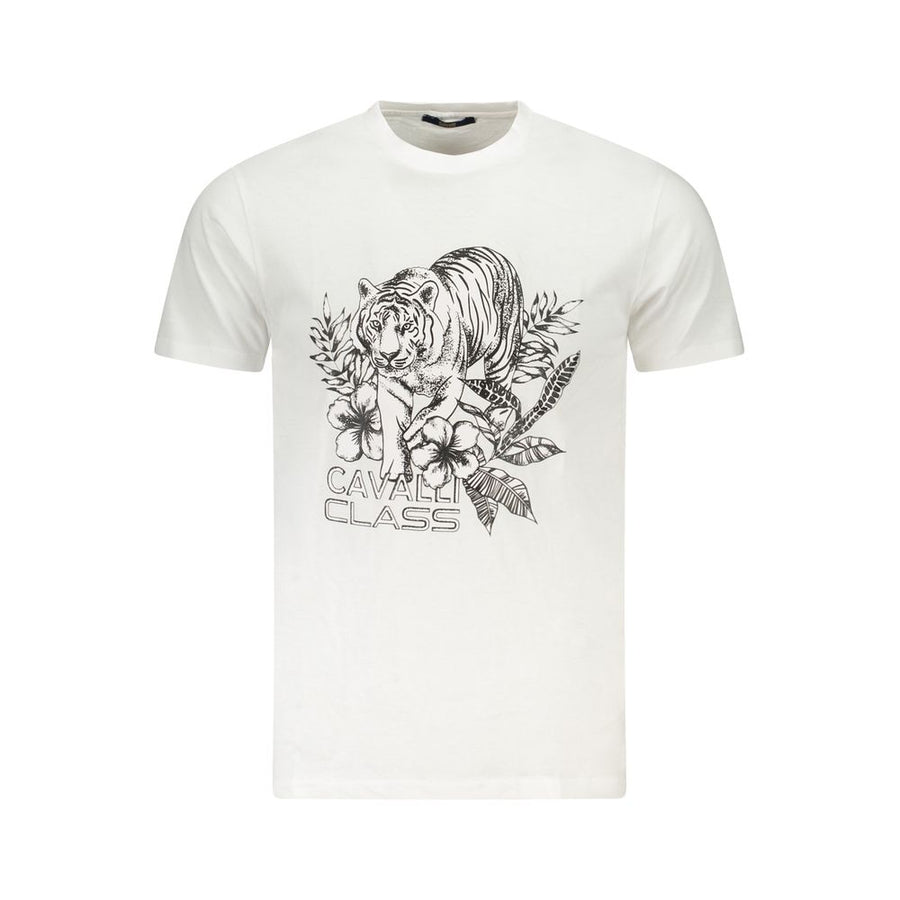 Cavalli Class Men's White Cotton T-Shirt
