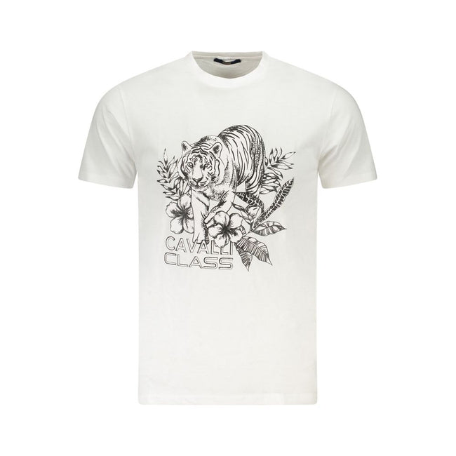 Cavalli Class Bianco Baumwoll-T-Shirt für Herren