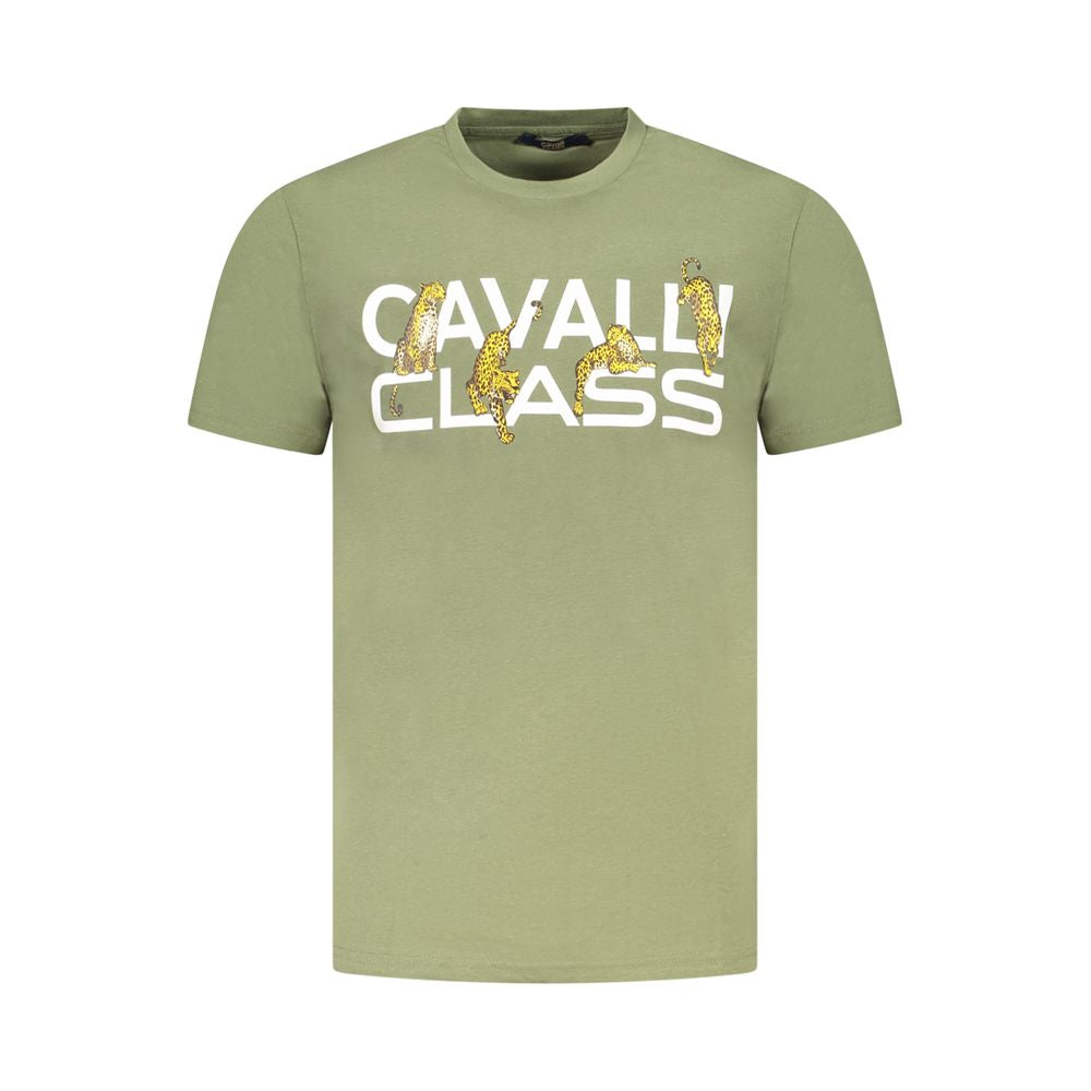 Cavalli Class Men's Green Cotton T-Shirt