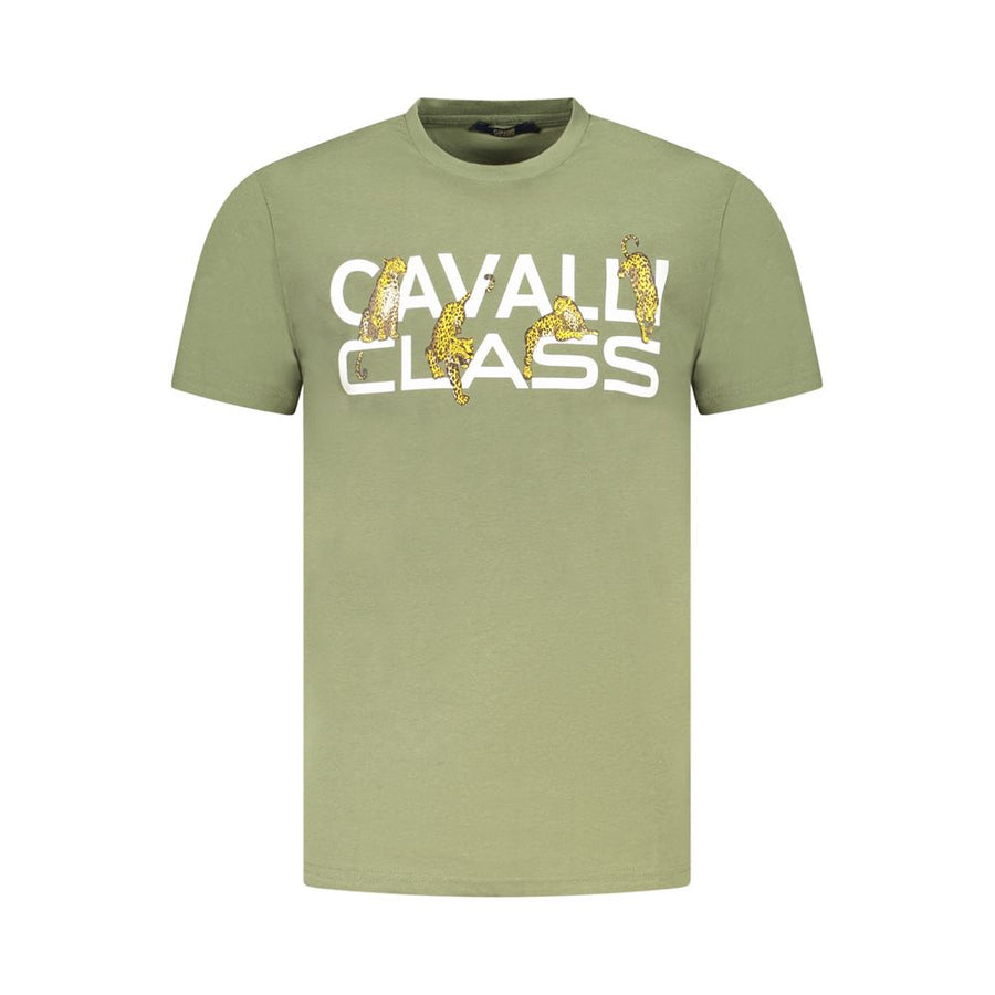 Cavalli Class Men's Green Cotton T-Shirt