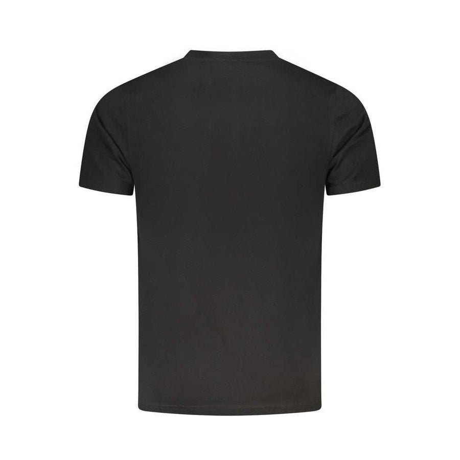 Cavalli Class schwarzes Baumwoll-T-Shirt für Herren mit Rundhalsausschnitt und Logo-Druck