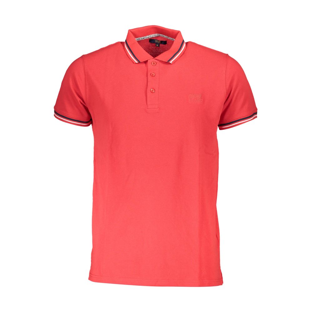 Cavalli Class Red Men's Cotton Polo Shirt