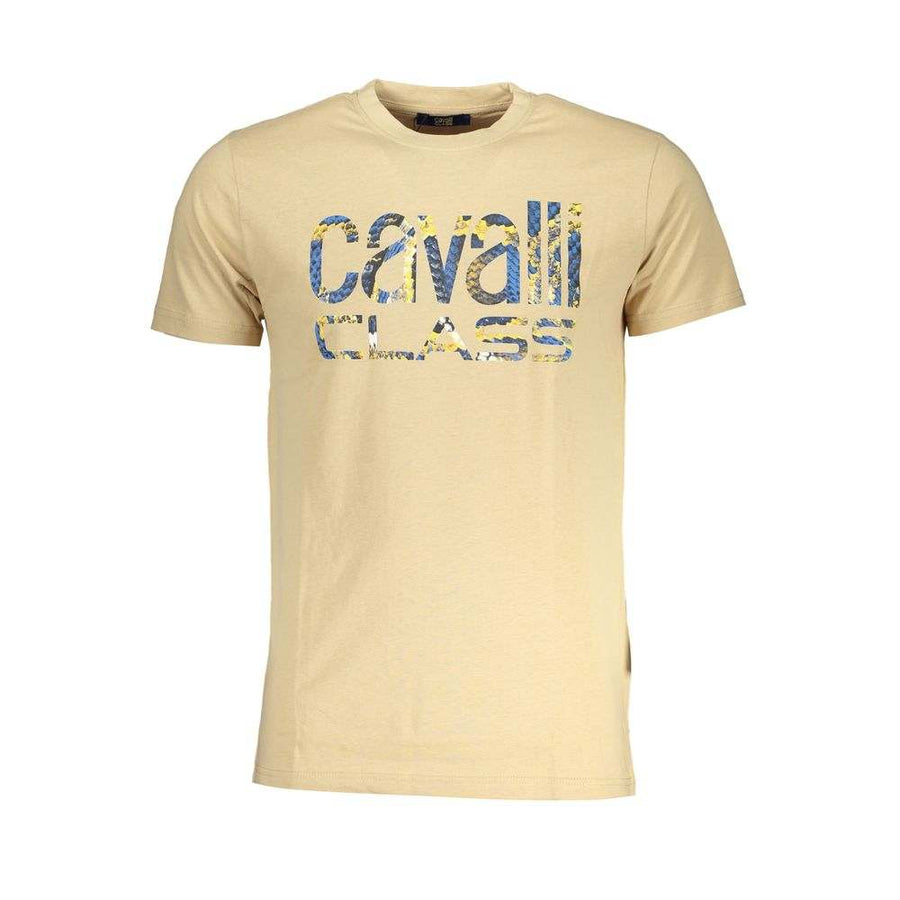 Cavalli Class Men's Beige Cotton T-Shirt