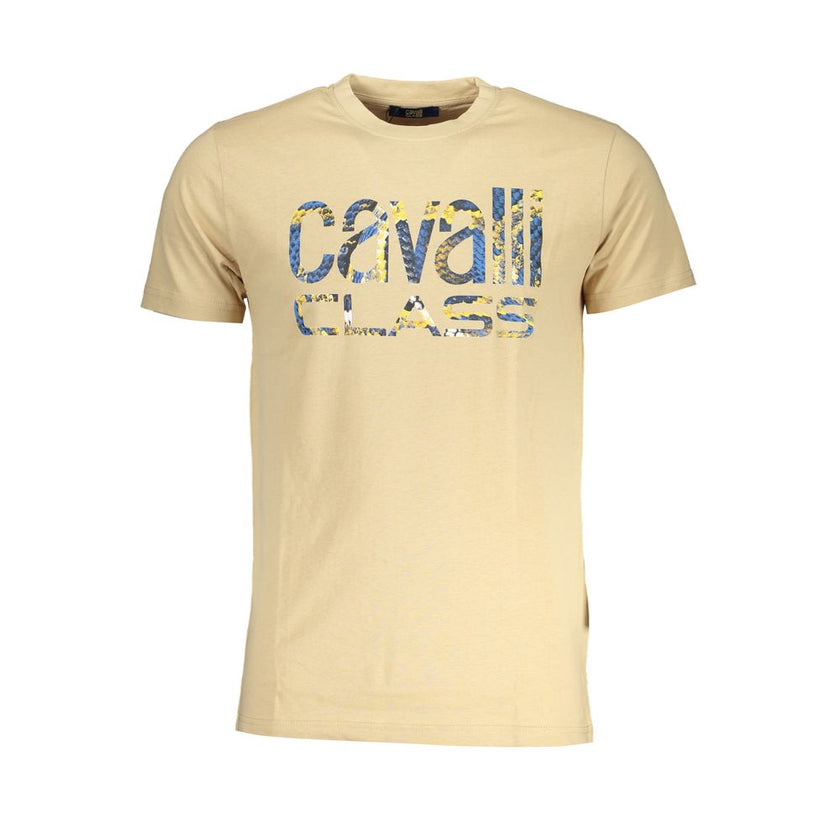 Cavalli Class Beige Baumwoll-T-Shirt für Herren