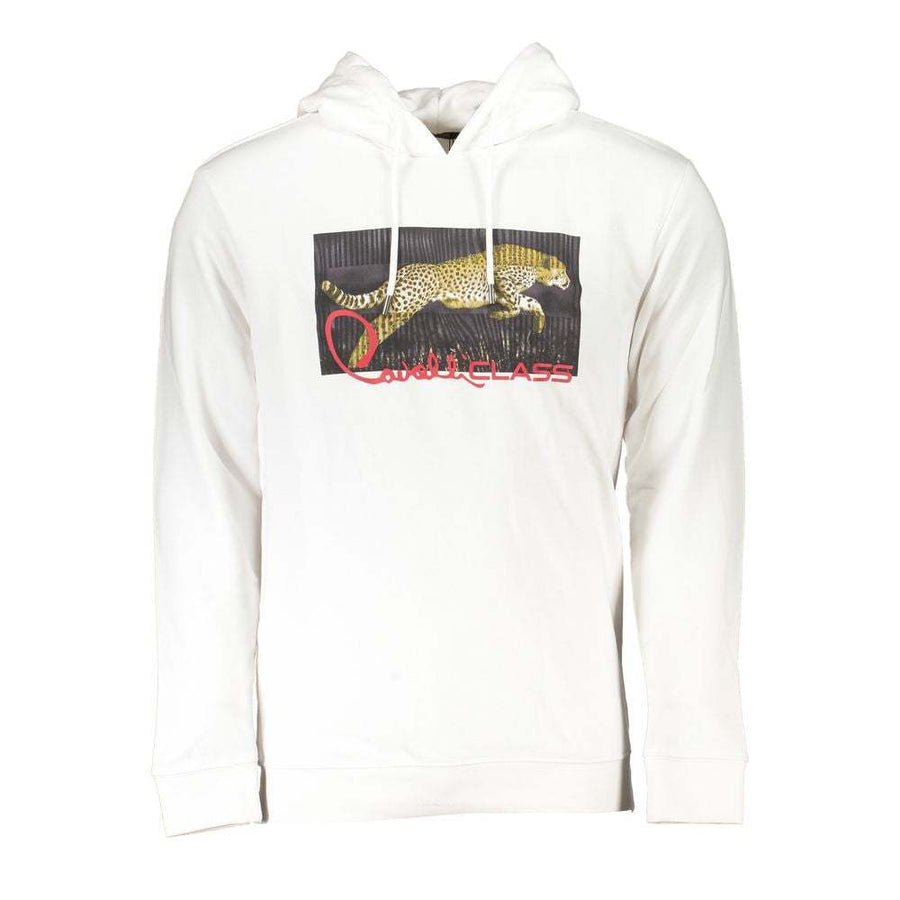 Cavalli Class Bianco Baumwoll-Sweatshirt für Herren