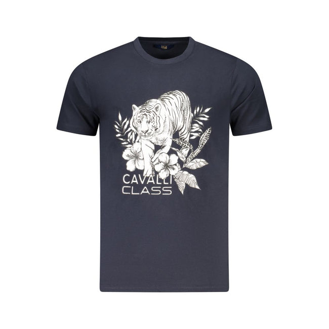 Cavalli Class Blu Baumwoll-T-Shirt für Herren