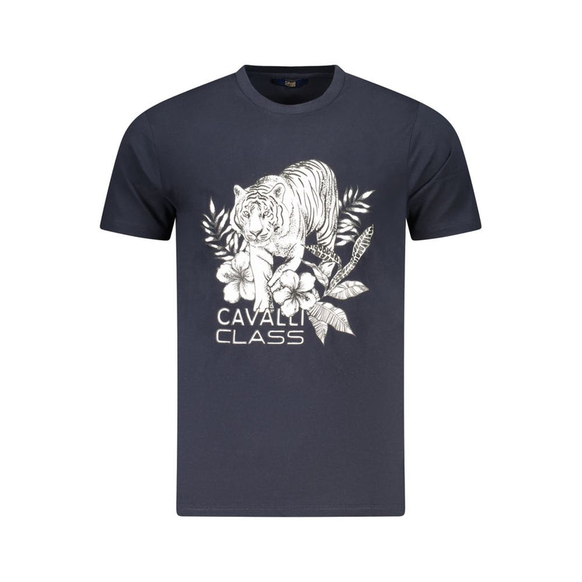 Cavalli Class Blu Baumwoll-T-Shirt für Herren