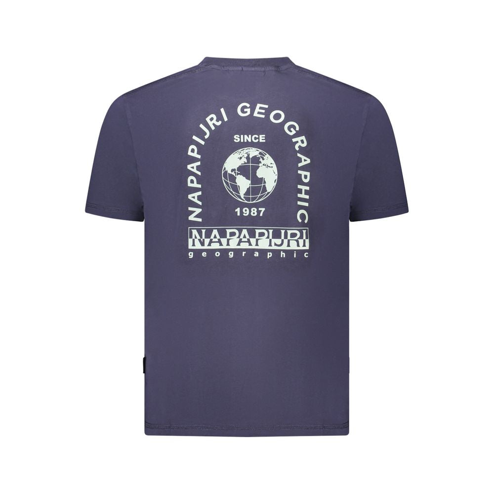 Napapijri Blaues Baumwoll-T-Shirt für Herren