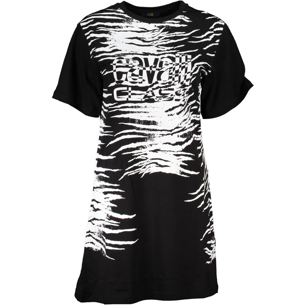 Cavalli Class Schwarzes Baumwoll-Freizeitkleid
