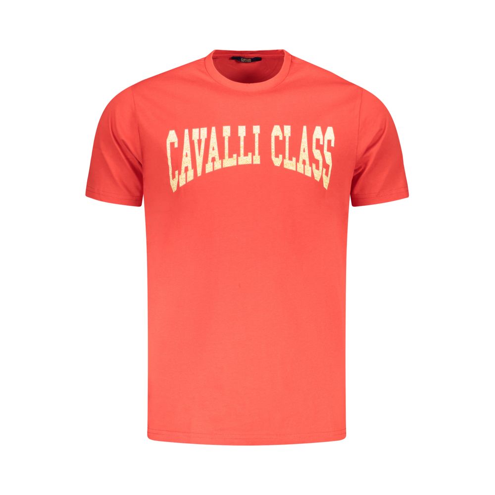 Men's Cavalli Class Red Cotton T-Shirt