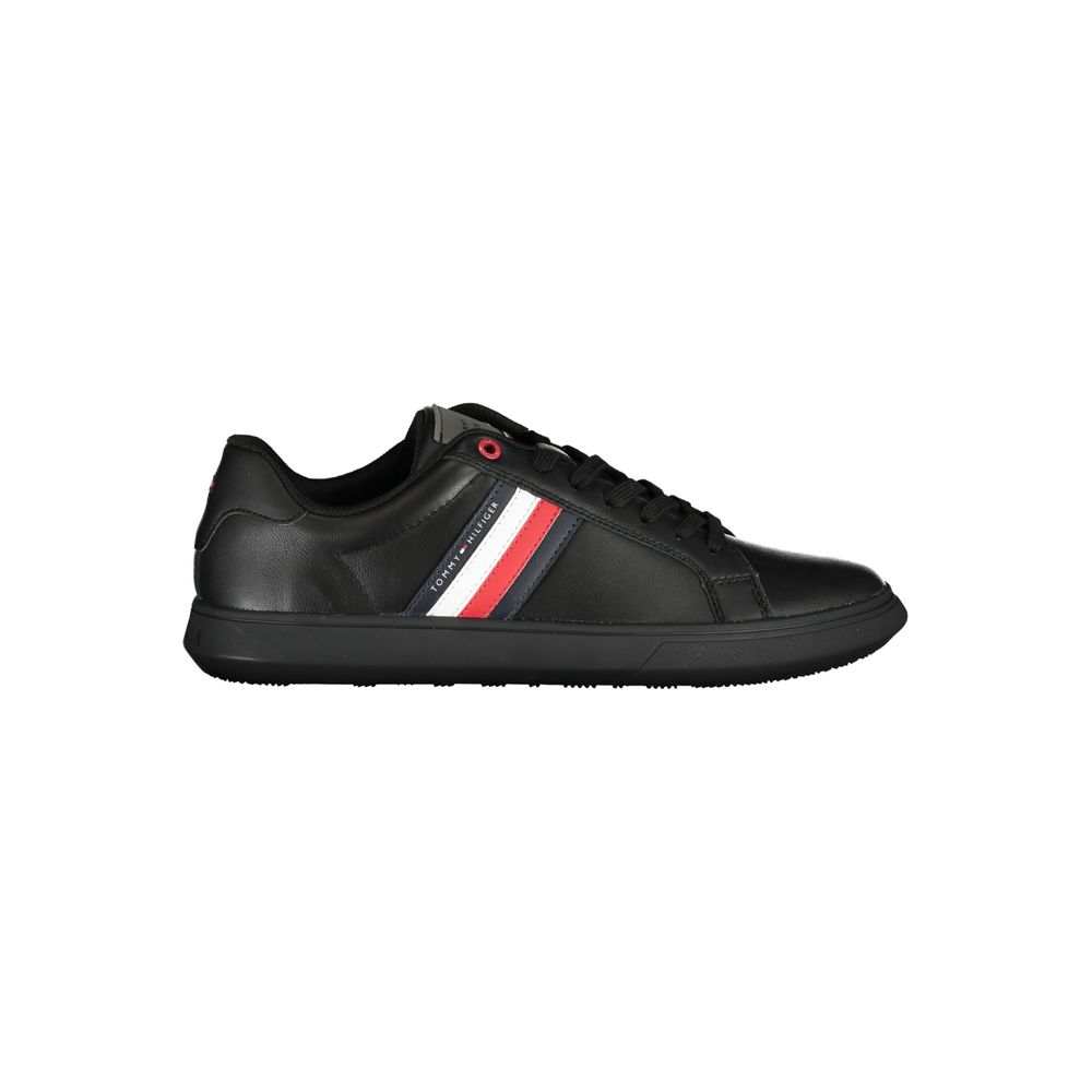 Tommy Hilfiger Men's Black Leather Sneakers