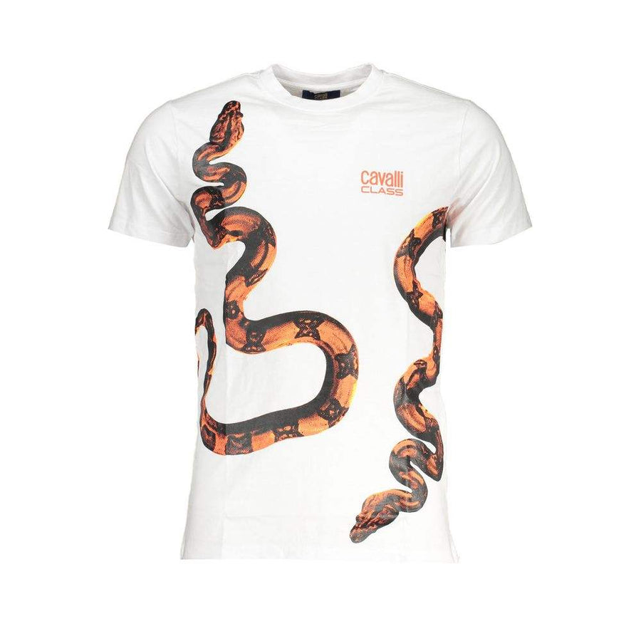 Cavalli Class Men's White Cotton T-Shirt