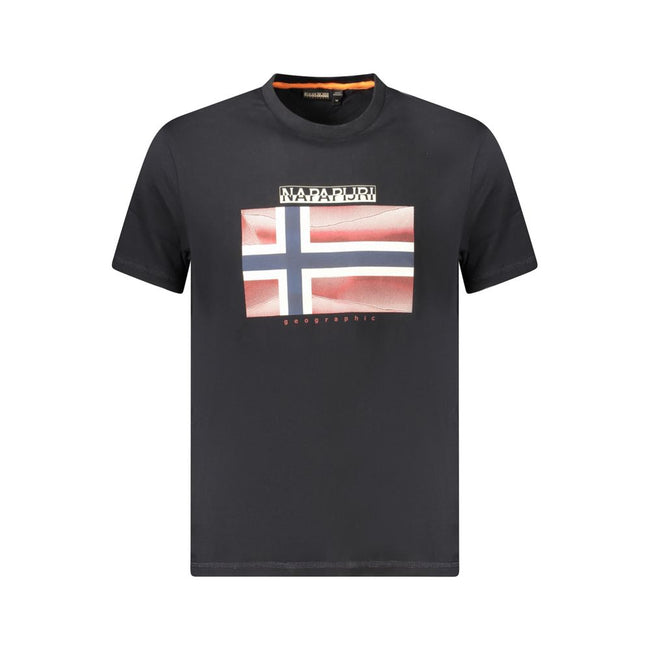 Napapijri Schwarzes Baumwoll-T-Shirt für Herren