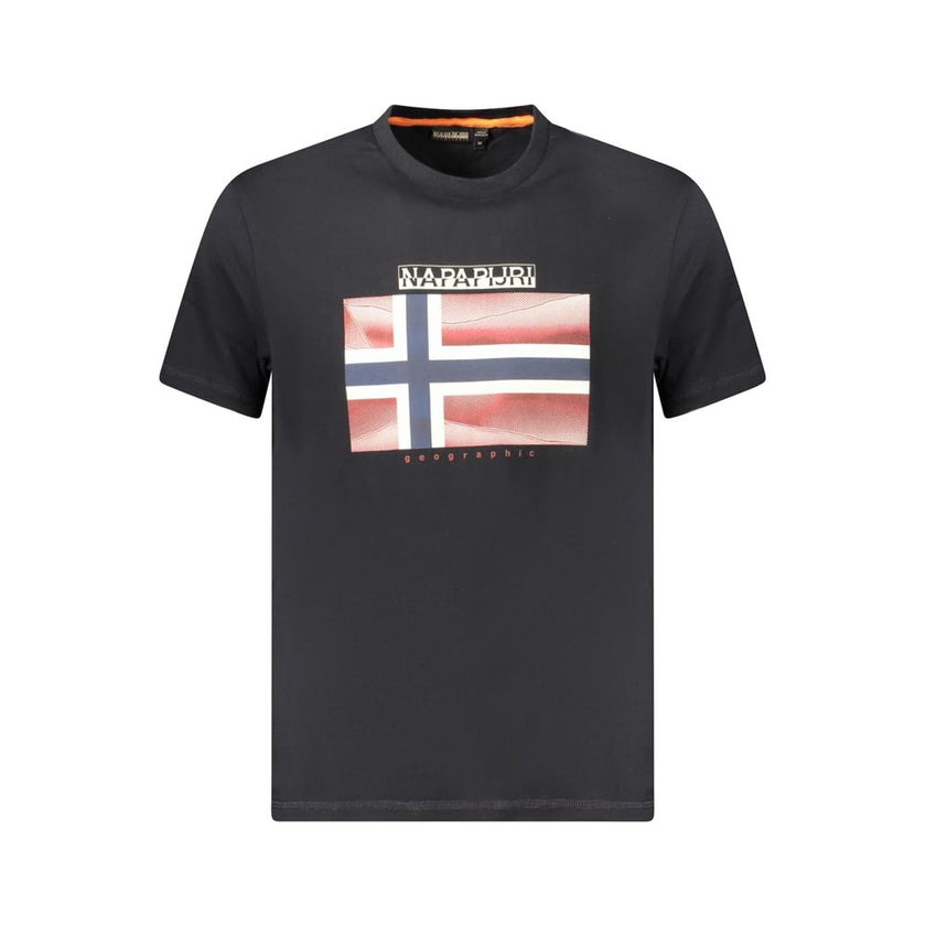 Napapijri Schwarzes Baumwoll-T-Shirt für Herren